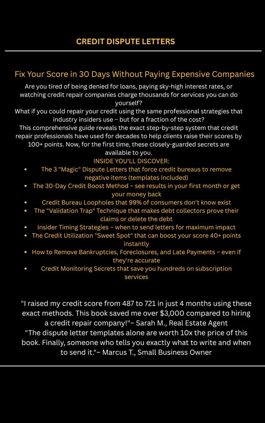 CREDIT DISPUTE LETTERS