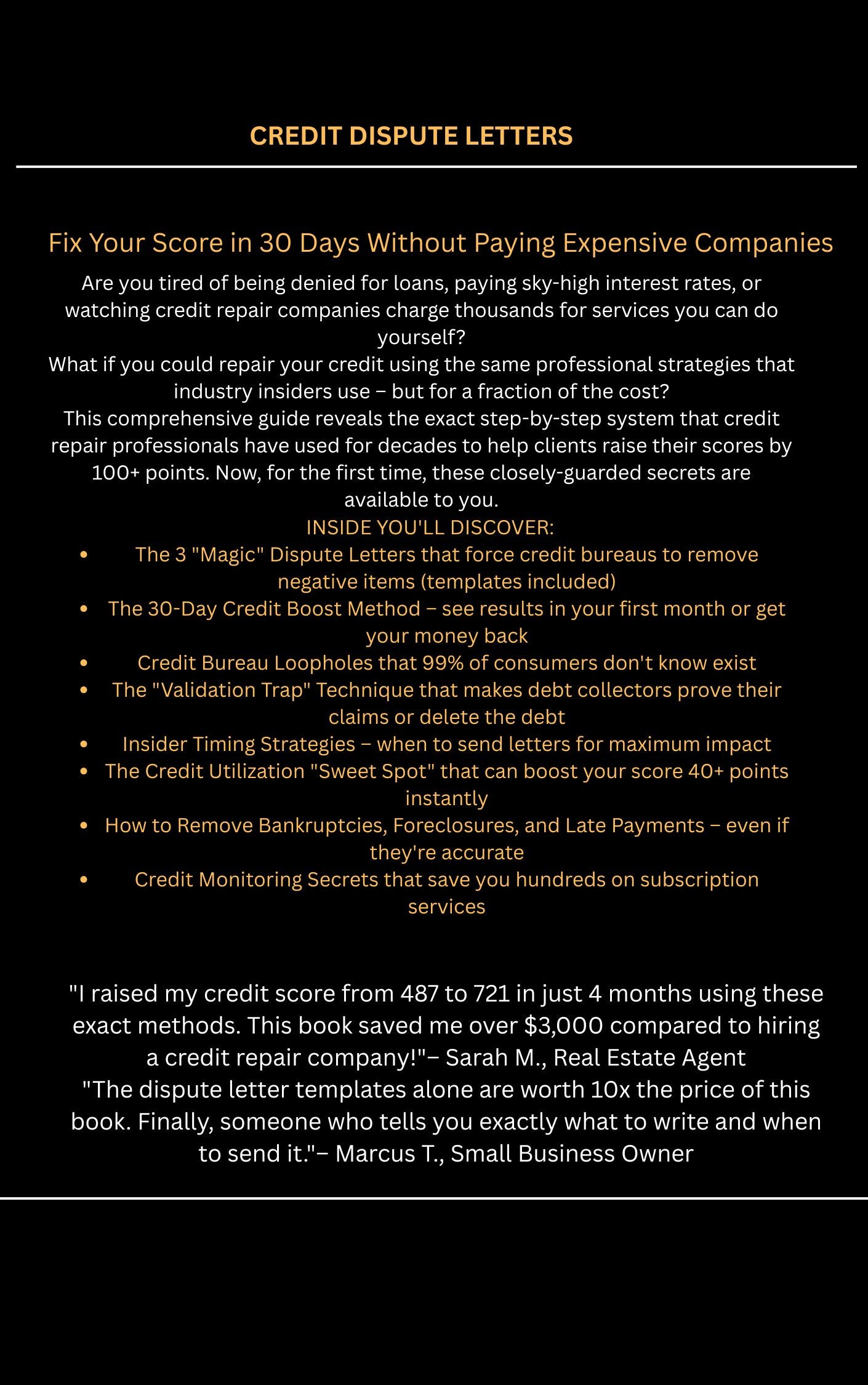 CREDIT DISPUTE LETTERS